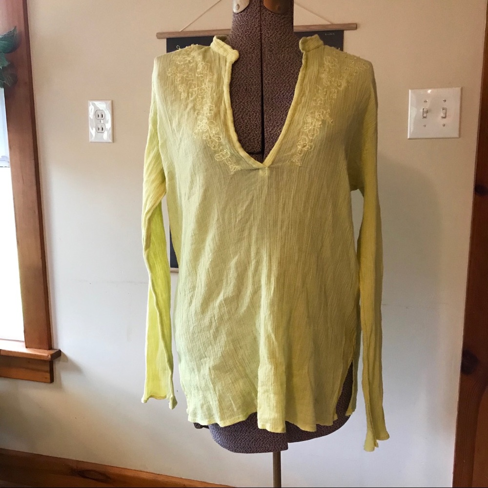 Chartreuse Flowy Top with Sequin Detail